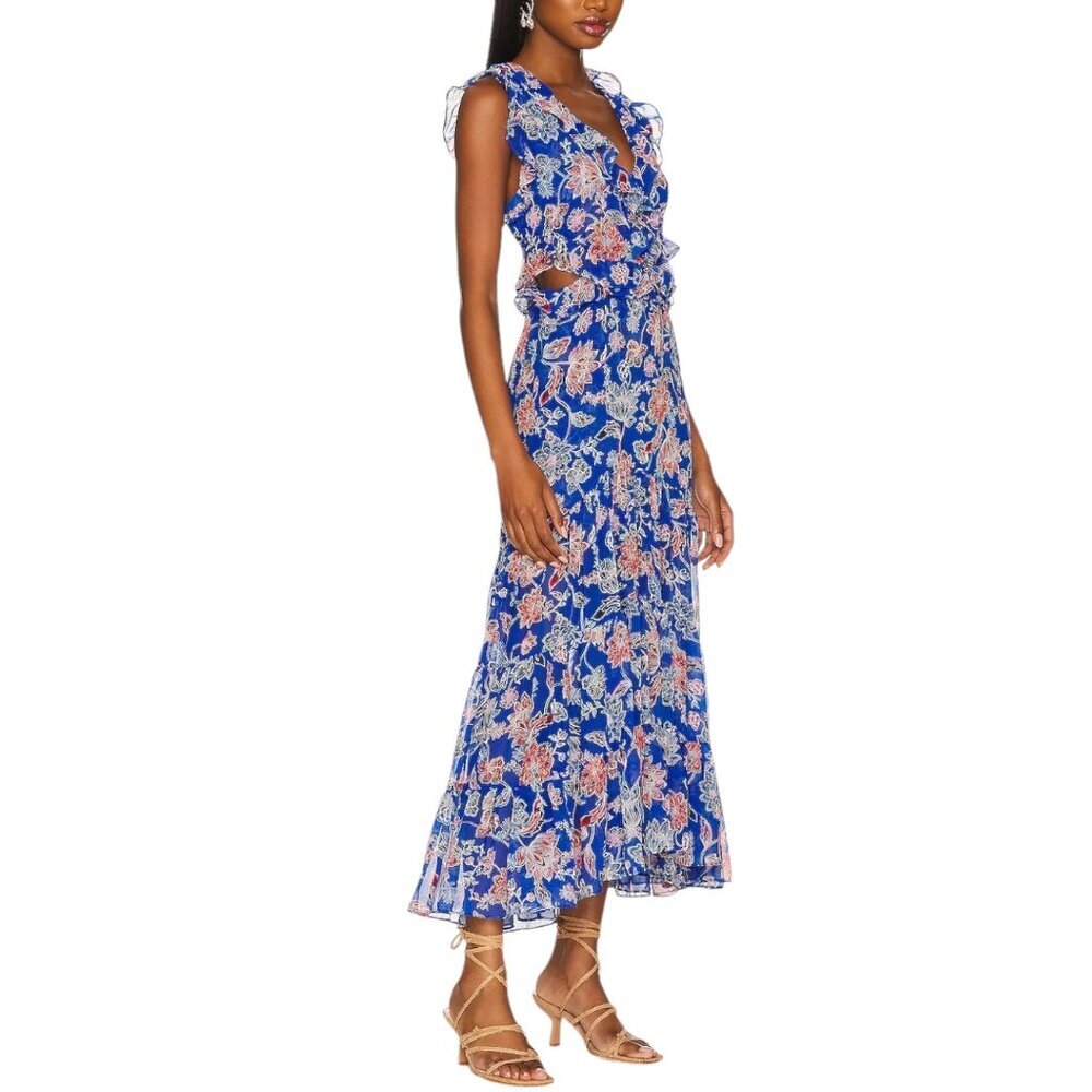 Misa Los Angeles Blue Floral Maxi Dress
